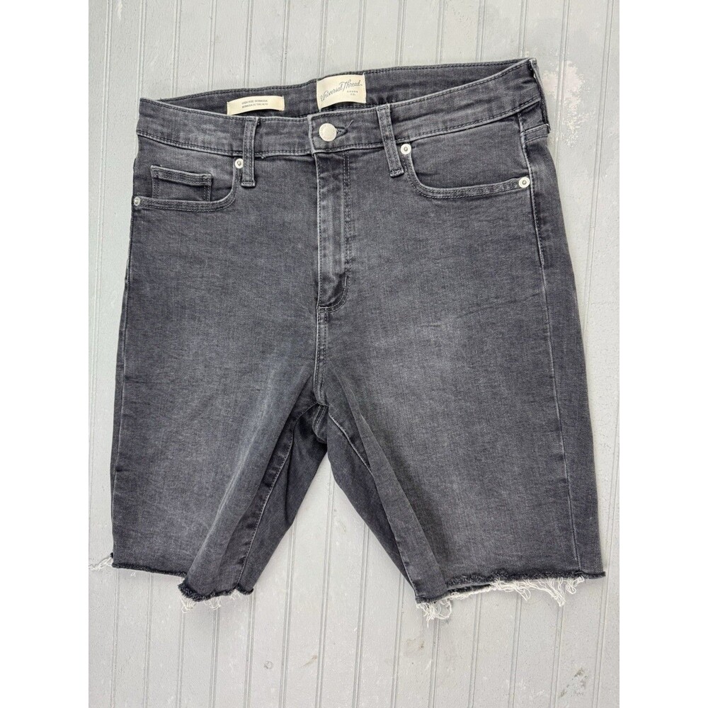 Universal Thread Size 10 30 Womens Shorts Bermuda Cut Off Stretch Charcoal High